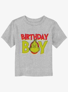 60% Cotton  40% PolyesterWash cold; dry lowImportedListed in toddlers sizes Grinch Birthday Shirt, Grinch Birthday, Grinch Party, 1st Birthday Party Themes, Boy Toddler, Birthday Party Shirt, Christmas Theme, 2nd Birthday Parties, Dr Seuss