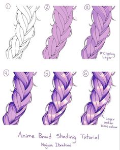 how to draw an anime braid with the help of pencils and watercolor paints