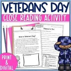 the veterans day close reading activity