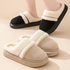 Fashion Fluffy Plush Thick Bottom Slippers New Winter Womens Thicken Warm Slippers Casual Indoor Indoor Cotton Slides Shoes SPECIFICATIONS season: autumn/Winter color: pink/beige/brown/black closing method: slip on functionality: anti-slip/wear-resistant shoes style: warm slippers/plush slippers/winter slippers gender: women/womens/woman/ladies/mujer/famela heel type: platform/thick sole Applicable Place: Indoor Style: LEISURE Fashion Element: Platform Fit: Fits true to size, take your normal size Platform Height: 3-5cm Heel Type: Flat with Hign-concerned Chemical: None Upper Material: Faux Suede Shoes Type: Home Cotton Shoes Insole Material: Plush Item Type: slippers Pattern Type: PATCHWORK Outsole Material: RUBBER Closure Type: Pull On Lining Material: Short Plush Heel Height: Med (3cm-5 Comfortable Beige Slippers For Winter, Casual Cream Slippers For Winter, Casual Cream Winter Slippers, Winter Super Soft Beige Slippers, Super Soft Beige Winter Slippers, Comfortable Cream Slippers For Winter, Beige Super Soft Winter Slippers, Comfortable Cream Winter Slippers, Fluffy Beige Slippers For Winter