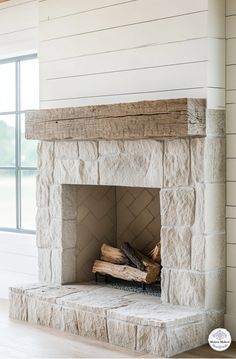 Combine shiplap and stone in your barndominium fireplace to create a striking blend of textures. Use white or light-colored boards with earthy stone tones for contrast. Extend shiplap to the ceiling, add built-in shelving, or frame a mounted TV with shiplap for a functional and stylish design. This combination works perfectly in open-concept spaces as a central focal point. Learn more about Interior Design. Shiplap Wall With Stone Fireplace, Shiplap And Stone Fireplace With Tv, Shiplap Fireplace To Ceiling, Two Story Fireplace Ideas Shiplap, Dry Stack Fireplace, Fireplace Stacked Stone Ideas, Shiplap And Stone Fireplace Wall, Add Stone To Fireplace, Veneer Stone Fireplace