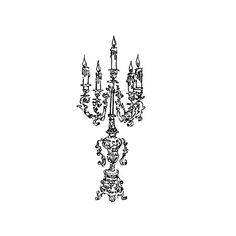 a black and white drawing of a chandelier