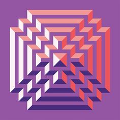 an abstract geometric design in pink and purple