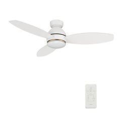 Carro HOBART 48 inch 3-Blade Flush Mount Smart Ceiling Fan with LED Light Kit & Remote- White/White Outdoor Installation, Flush Mount Ceiling Fan, Outdoor Ceiling, Dimmable Led Lights, Ceiling Fan With Remote, Fan Blades, Google Assistant, Dc Motor, Light Shade