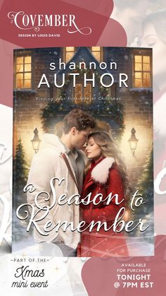 the cover for season to remember, featuring an image of a couple kissing in front of a