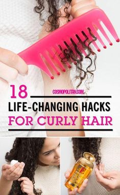 LIFE-CHANGING HAIR HACKS FOR CURLY HAIR: Learn how to define your curls, eliminate dry ends, prevent frizz, and more with these easy tips and hair tricks from the pros. You'll also find the best ways to naturally style curly hair, easy curly hairstyle ide #curlyhairideas