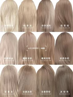 Cool Light Hair Color, Blonde Hair Scale, Cool Tone Beige Hair, Ash Toned Hair, Hair Dye For Cool Skin Tones, Oatmeal Hair Color, Korean Hair Color 2024 Trends, Cold Undertone Hair Color, Milk Tea Blonde Hair Color