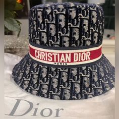 Velvet Luxury Blue Short Brim Hat, Dior Street Style, Dior Bucket Hat, Blue Dior, Style Bucket Hat, Dior Paris, Dior Oblique, Velvet Hat, Maria Grazia