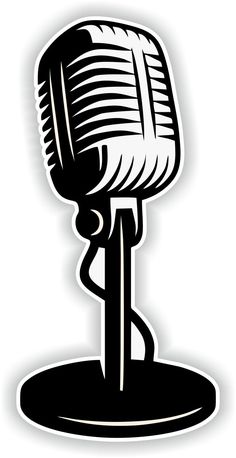 a black and white image of a microphone