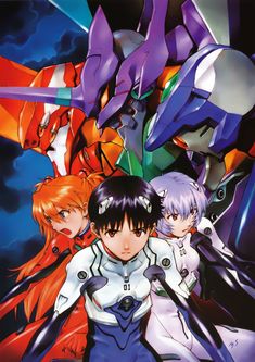 an anime movie poster with the characters in front of them and one person standing next to him