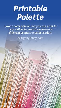 an advertisement for the printable palette