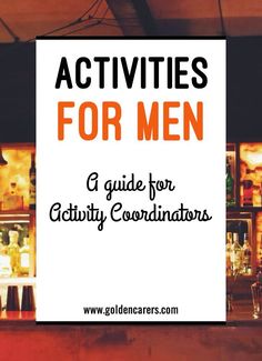 Men’s activities are challenging! The best way to find meaningful activities for men is to uncover past lifestyle choices and history - you can gather this information from residents and their families. Here are 8 tips for engaging men in meaningful activities. Geriatric Activities, Assisted Living Activities, Senior Citizen Activities, Memory Care Activities, Senior Assisted Living, Senior Living Activities, Meaningful Activities, Nursing Home Activities, Therapeutic Recreation