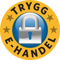 the logo for trygg e - handel, which has a padlock on it