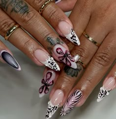 @miranaildit on ig Nails Creative, Luv Nails, Biab Nails, Junk Nails, Wow Nails, Cheetah Nails, Long Nail