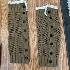 Brown Knit Leg Warmers Nwot One Size Crochet Stretch Sweater For Winter, Casual Brown Crochet Sweater, Winter Crochet Stretch Sweater, One Size Pointelle Knit Sweater For Fall, Knit Leg Warmers, Leg Warmers, Hosiery, Women Accessories, Socks