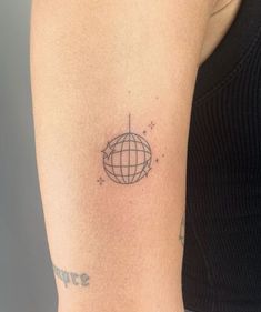 mirrorball !! @pokesbyadele Tattoos French, Girly Hand Tattoos, Celestial Symbols, Yoga Tattoos, Simple Yoga, Mini World, World Tattoo, Minimalist Tattoos