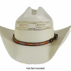 Each hatband is meticulously hand-stitched with the utmost care, showcasing an array of colorful and detailed patterns that are a feast for the eyes. From intricate geometric designs to nature inspired motifs, every stitch is a testament to the skill and creativity of our artisans. **Please note this is the hatband only** Cowboy Hat Band, Cowboy Hat Bands, American Hat Makers, Leather Cowboy Hats, Steven Tyler, Quality Hats, Fiery Red, Stitching Leather, Hat Band