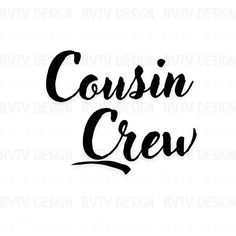 the words coursin crew are black and white