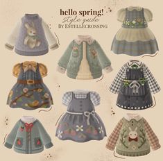 an image of children's clothes in the style of dolls from hello - spring