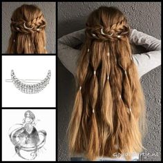 Vikings Hair, Elven Hairstyles, Hairstyle Braid, Celtic Hair, Medieval Hairstyles, Hair Cuffs, Braids With Beads, Braids For Long Hair