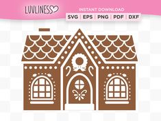 a gingerbread house svg file is shown