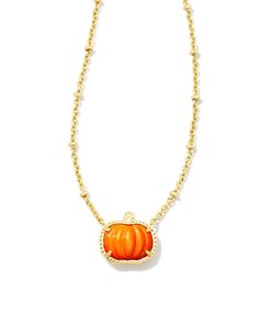 Celebrate the season in style with the Pumpkin Gold Short Pendant Necklace in Orange Mother-of-Pearl. A charming take on the classic pendant style, you’ll wear this seasonal necklace for every fall festivity, from pumpkin carving to trick-or-treating. Metal 14k Yellow Gold Over Brass Material Orange Mother Of Pearl Closure Lobster Clasp W/ Single Adjustable Slider Bead Size 19" Chain, 0.6"L X 0.55"W PendantDue to the one-of-a-kind nature of the medium, exact colors and patterns may vary slightly Short Pendant Necklace, Pumpkin Necklace, Preppy Jewelry, Gold Shorts, Kendra Scott Necklace, Gold Statement Earrings, Trick Or Treating, Initial Jewelry, Jewelry Lookbook