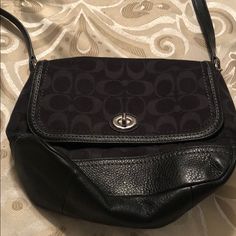 Authentic Black Coach Crossbody Bag With Signature “C” Design. No Tags But Never Used. Perfect Condition, No Scratches Or Blemishes Coach Black Shoulder Bag For Errands, Black Shoulder Bag With Snap Closure For Errands, Coach Black Crossbody Bag, Coach Black Crossbody Shoulder Bag, Black Functional Coach Shoulder Bag, Black Crossbody Bag With Snap Closure, Coach Black Coated Canvas Shoulder Bag, Black Coach Shoulder Bag With Snap Closure, Coach Black Shoulder Bag With Snap Closure