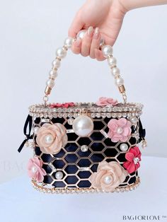 BagForLove - Rhinestone & Flower Party Mini Bucket Bag with Inner Pouch - Glamorous and Chic Product Description Color Black Pattern Type All Over Print Type Box Bag Material Iron Alloy Size Chart INCH CM Bag Height Bag Length Bag Width Handle Height Strap Length 5.1/4.7 inch 7.3/7.1 inch 3.8/3.5 inch 4.1 inch 47.2 inch Bag Height Bag Length Bag Width Handle Height Strap Length 13/12 cm 18.5/18 cm 9.6/9 cm 10.5 cm 120 cm Details Pictures Similar Products h2 { text-align: center; } /* æ¢è¡ */ l Chic Flower-shaped Party Shoulder Bag, Flower Shaped Shoulder Bag For Party, Black Bag For Valentine's Day Party, Black Party Bag For Valentine's Day, Elegant Shoulder Bag For Valentine's Day Party, Rhinestone Party Bag For Valentine's Day, Elegant Valentine's Day Party Shoulder Bag, Valentine's Day Party Bag With Rhinestones, Valentine's Day Party Bags With Rhinestones