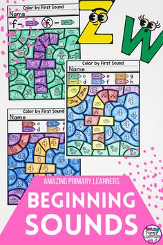 the beginning sounds worksheet for numbers and letters