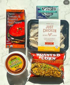 the ingredients to make this meal include chicken, tomato sauce, and seasoning packets