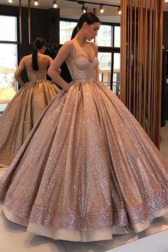 #ballgownpromdresses #floorlengthpromdresses #googleshopping #longpromdresses #partyeventdresses #promdresses #sweetheartpromdresses Ball Gown Gold, Robes D'occasion, Prom Dresses With Pockets, Spaghetti Strap Prom Dress, Elegant Prom Dresses, Sweetheart Prom Dress, Sequin Party Dress, Gown Prom, Sweet 16 Dresses