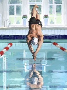 Diving by The Macneil Studio is produced with printing that covers the entirety of the canvas for a sleek and stylish museum-quality look. Our framed prints are made by expert craftsmen who strive to make each canvas the masterpiece that your home deserves. Each of our framed canvas art prints is hand-crafted and made-to-order to give it a high quality and professional appearance. To ensure the clearest, most accurate depiction of the artists' original vision, we print each work of art on bright Well Groomed Men, Ap Art, Foto Ideas Instagram, Art Prints For Sale, The Masterpiece, Artist Canvas, Indoor Pool, Baby Boy Newborn, All About Eyes