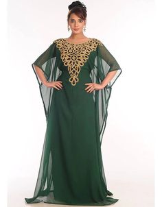 Mashallah! ❤️ Muslimah Bottle Green Georgette Hand Embroidery Party Wear Kaftan 👗 Buy latest Kaftan which are made up from best quality fabrics with latest styles from our large collections at arabicattire.com Shop Now : https://bit.ly/3p7rsOu Buy online @ $70.5 #designofkaftan #designsforkaftans #elegantkaftandresses #fancycaftan #fancycaftans #arabicattire #caftan Kaftan Moroccan Caftan, Modest Evening Dress, Zari Embroidery, Moroccan Caftan, Hooded Dress, Zari Work, Georgette Fabric, Bottle Green, Women Maxi