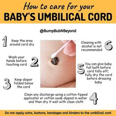 how to care for your baby's umbilical cord info poster with instructions