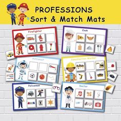 some sort of match mats for children to use in their workbook, which includes pictures and