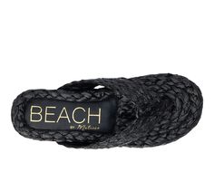 Raffia upper straps with Synthetic Faux Leather lining, Slip on for easy entry,2.25\ raffia wrapped platform, Round open toe with thong post, Lightly padded footbed, Manmade outsole, Vegan Friendly | Women's Beach by Matisse Sailor Espadrille Platform Flip-Flops Sandals in Black Size 5 Black Wedge Sandals For Beach Vacation, Synthetic Sandals With Braided Straps For Beach Season, Black Sandals With Woven Sole For Beach Season, Platform Sandals For Beach Season Vacation, Synthetic Flip Flops With Woven Sole For Beach Season, Adjustable Platform Flip Flops For Beach, Wedge Heel Flip Flops For Beach Season Vacation, Black Straw Sandals For Beach, Synthetic Wedge Sandals With Braided Straps For Vacation