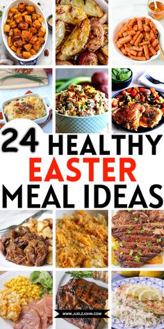 a collage of healthy easter meal ideas