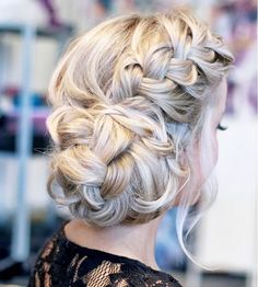 Messy Braided Bun Updo - 101 Braid Ideas That Will Save Your Bad Hair Day (Photos) French Braid Hairstyles, Dance Hairstyles, Fishtail Braid, Fancy Hairstyles, Formal Hairstyles, Homecoming Hairstyles, Gorgeous Hair