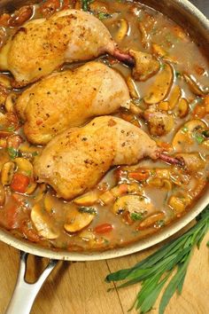 Among my favorite classic French dishes from Fancy French Cooking School!  Poulet Sauté Chasseur, or Hunter's Chicken - Food Gypsy Chicken Pollo, Hunters Chicken, Stock Recipes, Chicken Food