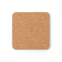 a square cork coaster on a white background with clipping area for text or image