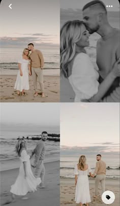 a couple kissing on the beach at sunset