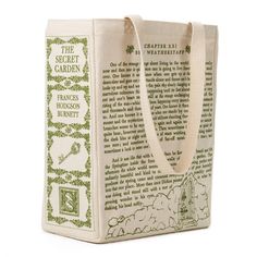 The Secret Garden Book Tote Book Totes, The Secret Garden Book, Secret Garden Book, Books Literature, Literature Teacher, Frances Hodgson Burnett, Green Tote Bag, Fancy Words, Green Tote