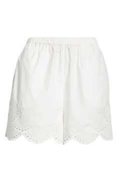 The fashion house's signature blend of minimalism and romance shines through the fresh cotton eyelet and sweetly scalloped edges of these sun-ready shorts. Elastic cuffs 100% cotton Hand wash, line dry Imported Designer Clothing Loulou Studio, Designer Clothing Brands, Eyelet Shorts, Scalloped Shorts, Summer Wardrobe Essentials, Minimal Outfit, Sports Blazer, Made Clothing, Scalloped Edges