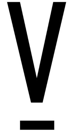 a black and white photo of the letter v