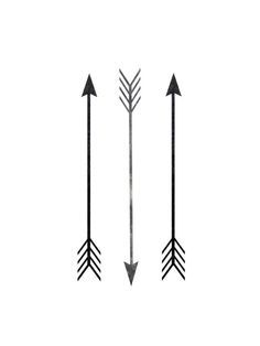 three black and white arrows pointing in different directions