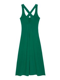 With a chic U neck, cross back straps with a keyhole cutout, and a built-in self shelf bra, this dress gives an effortlessly feminine feel. It's the midi dress you'll wanna wear everywhere. | Women's Merethe Midi Dress in Verdant Green | Ethical Essentials Chic Fitted Maxi Dress With Cross Back, Elegant Maxi Dress With Crisscross Straps And Cross Back, Stretch Cross Back Dresses With Built-in Bra, Stretch Dresses With Built-in Bra And Cross Back, Fitted Maxi Dress With Crisscross Straps And Cross Back, Fitted Midi Dress With Crisscross Straps And Cross Back, Chic Midi Dress With Crisscross Straps And Cross Back, Fitted Midi Dress With Tie And Cross Back, Fitted Dress With Cutout Cross Back