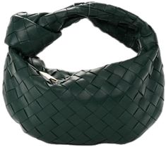 Chic Green Intrecciato Weave Shoulder Bag, Designer Green Soft Leather Shoulder Bag, Chic Green Shoulder Bag With Intrecciato Weave, Green Woven Leather Bag, Luxury Green Woven Bag, Luxury Woven Green Bag, Luxury Green Woven Leather Bags, Green Woven Leather Evening Bag, Icecream In A Bag