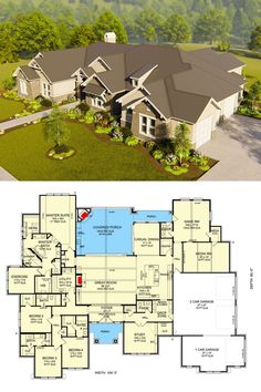 the floor plan for this house is very large and has two levels to walk in