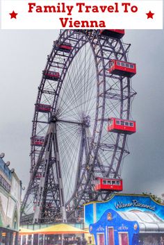 a ferris wheel in an amusement park on a cloudy day