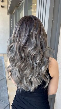 Kacie Nguyen on Instagram: "Look at that 😍🥵 Babylights & haircut for Tracy Assisted by @hairbyairaykuh #sunkissedsalon#babylights#highlights#goodhair#blended#hairbykacie#bayareahairstylist#sanjosehair#texture#haircut#layers#hairinspo#hairofinstagram#hairsalon#oribeobsessed" Grey Blending Babylights, Grey Brown Balayage, Baby Lights Cenizo, Smokey Grey Hair, Texture Haircut, Silver Balayage, Babylights Highlights, Haircut Layers